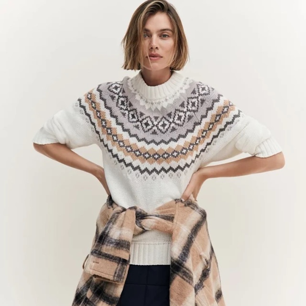 Ann Taylor Fair Isle Sweater Magnesium Size M